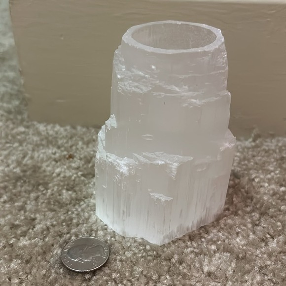 Selenite Crystal Tower tea light candle holder - Picture 2 of 4